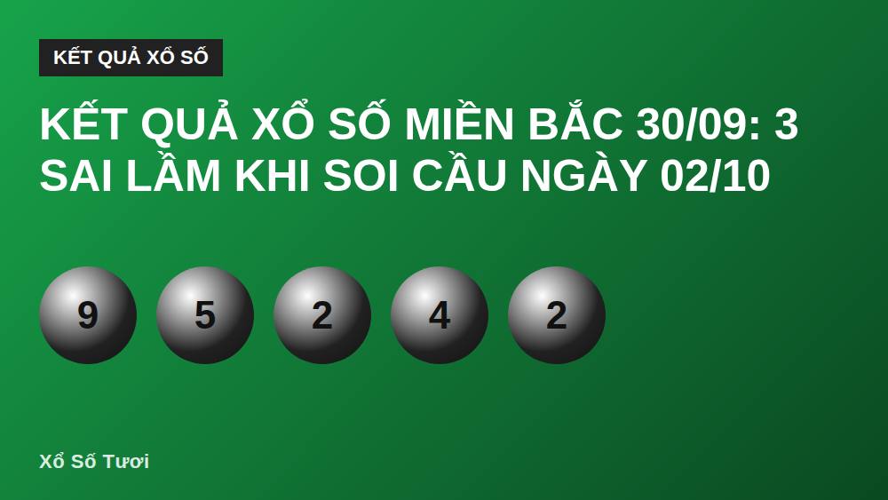 Kết quả xổ số miền Bắc 30/09: 3 sai lầm khi soi cầu ngày 02/10